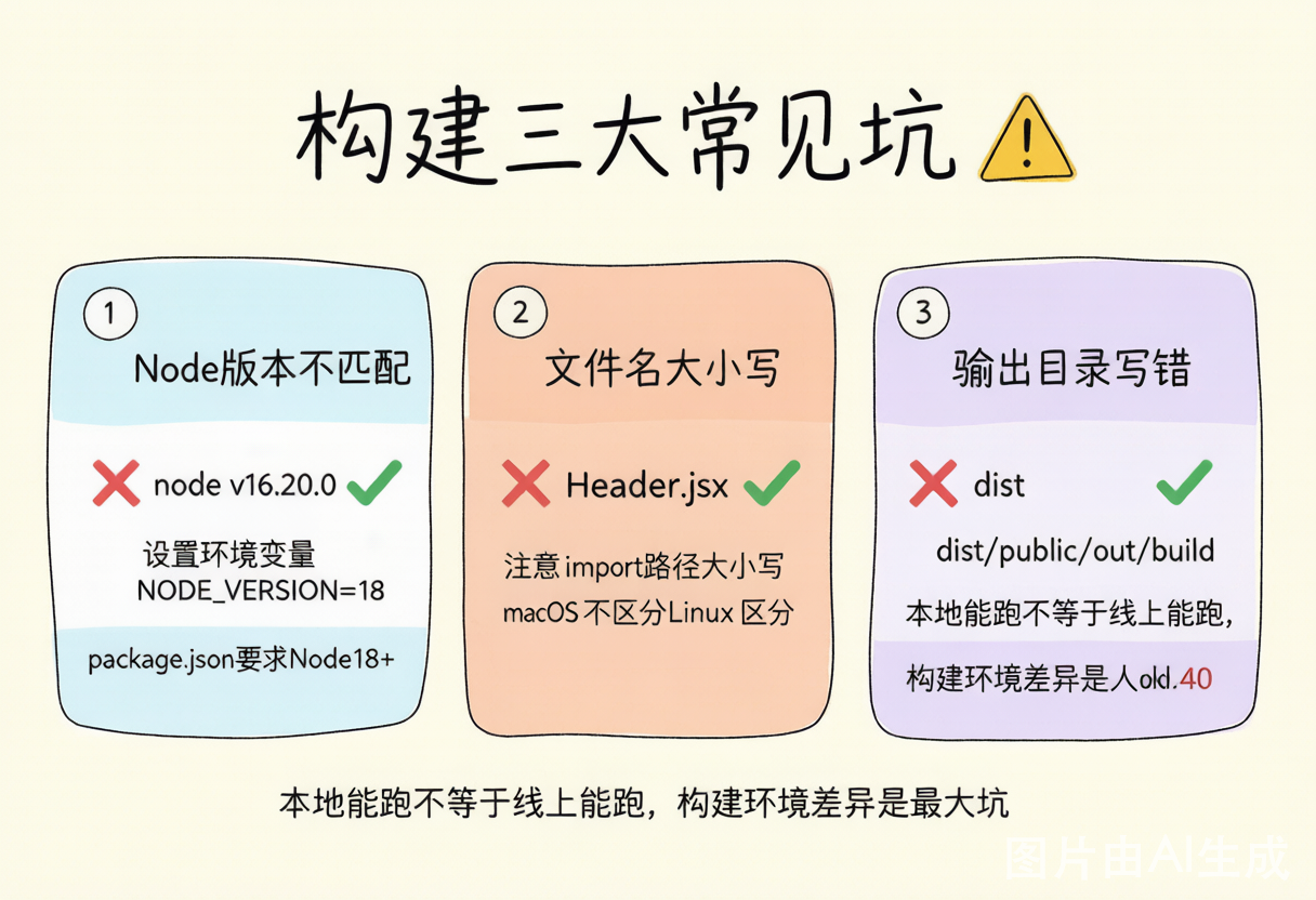 构建三大常见坑