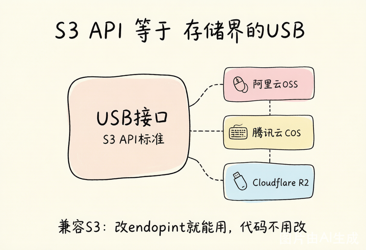 S3 API 就像存储界的 USB:不同厂商的设备插上即用