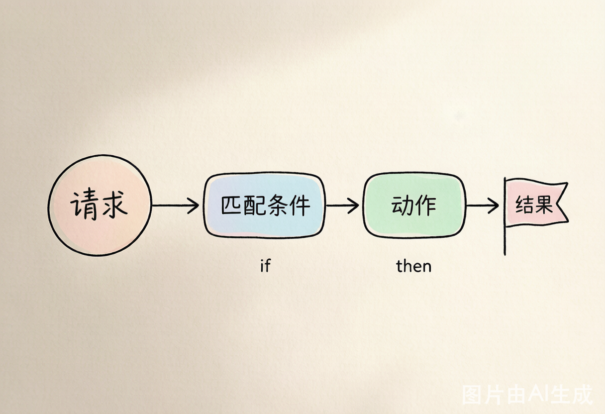 WAF 规则引擎模型：匹配条件 + 动作